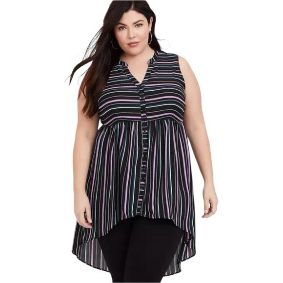 Torrid Lexie Georgette High-Low Tunic Tank size 5 (5x/28) - Picture 2 of 12